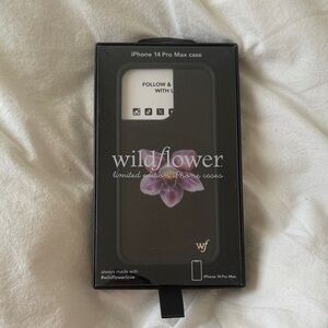 Wildflower iPhone 14 Pro Max Case - Black with Purple Flower